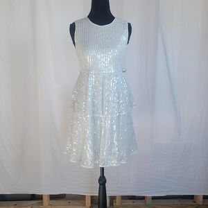 Sparkling White Sequin Dress